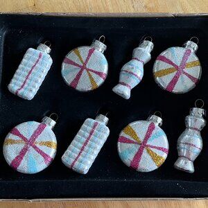 Mini Candy Glass Ornaments Set of 8